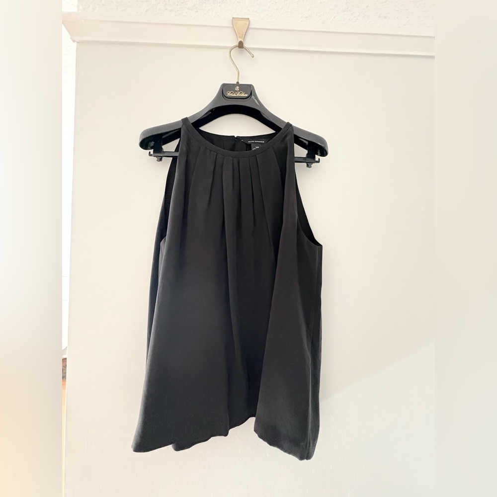 Club Monaco Black Pleated Blouse